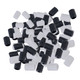 9mm x 6.5mm Silicone Cord Stoppers (Pack of 100) - Black & White